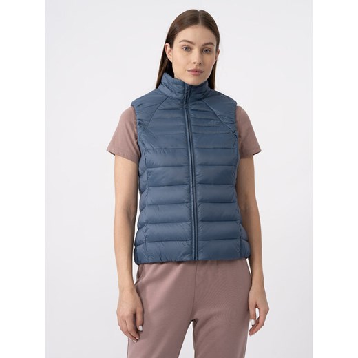 4F Bezrękawnik 4FAW23TVESF072 Niebieski Slim Fit ze sklepu MODIVO w kategorii Kamizelki damskie - zdjęcie 182627368