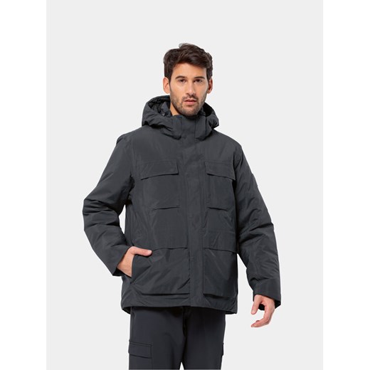Jack Wolfskin Kurtka zimowa Textor Utility Jkt 1116101 Czarny Regular Fit ze sklepu MODIVO w kategorii Kurtki męskie - zdjęcie 182627438