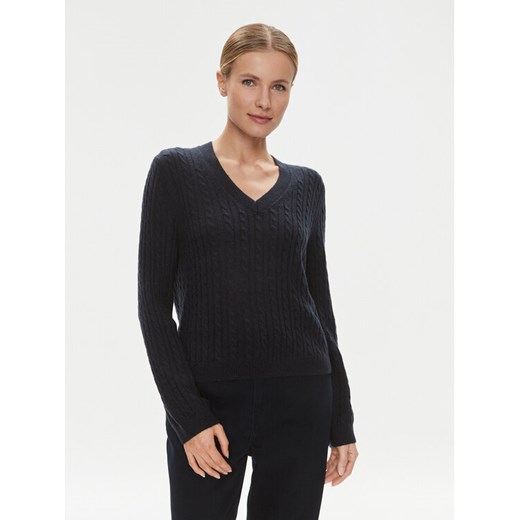 Tommy Hilfiger Sweter WW0WW39887 Granatowy Regular Fit ze sklepu MODIVO w kategorii Swetry damskie - zdjęcie 182627439