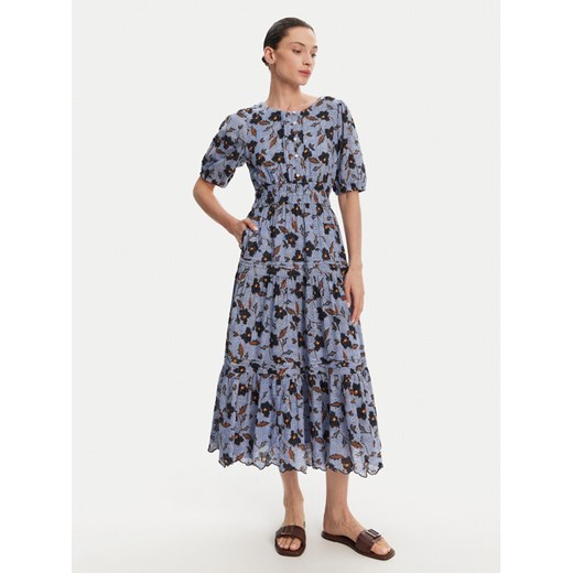 Pepe Jeans Sukienka letnia Eva PL953695 Błękitny Regular Fit ze sklepu MODIVO w kategorii Sukienki - zdjęcie 182627469