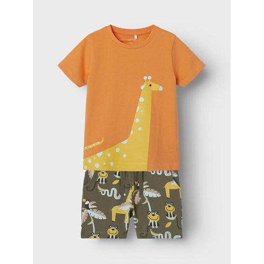 NAME IT Komplet t-shirt i spodenki Zomu 13226890 Brązowy Regular Fit ze sklepu MODIVO w kategorii Komplety chłopięce - zdjęcie 182627485