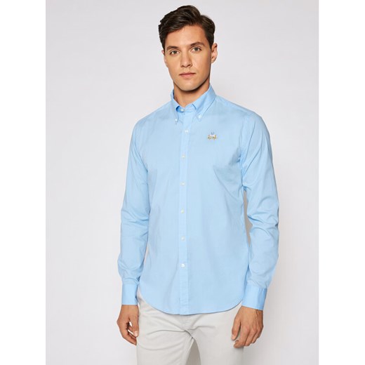 La Martina Koszula Poplin CCMC02 PP003 Błękitny Slim Fit ze sklepu MODIVO w kategorii Koszule męskie - zdjęcie 182627506
