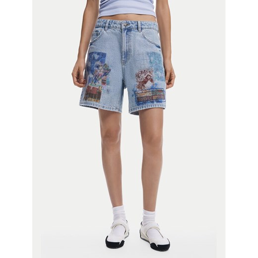 Desigual Szorty jeansowe Inidan 25SWDD24 Niebieski Straight Fit ze sklepu MODIVO w kategorii Szorty - zdjęcie 182627569