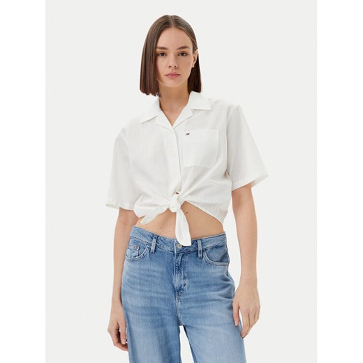Tommy Jeans Koszula DW0DW20286 Écru Regular Fit ze sklepu MODIVO w kategorii Koszule damskie - zdjęcie 182627635