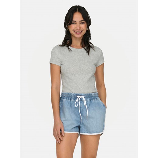 ONLY T-Shirt Elina 15320229 Szary Slim Fit ze sklepu MODIVO w kategorii Bluzki damskie - zdjęcie 182627637