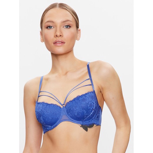 Hunkemöller Biustonosz z fiszbiną Lidia 201168 Niebieski ze sklepu MODIVO w kategorii Biustonosze - zdjęcie 182627656