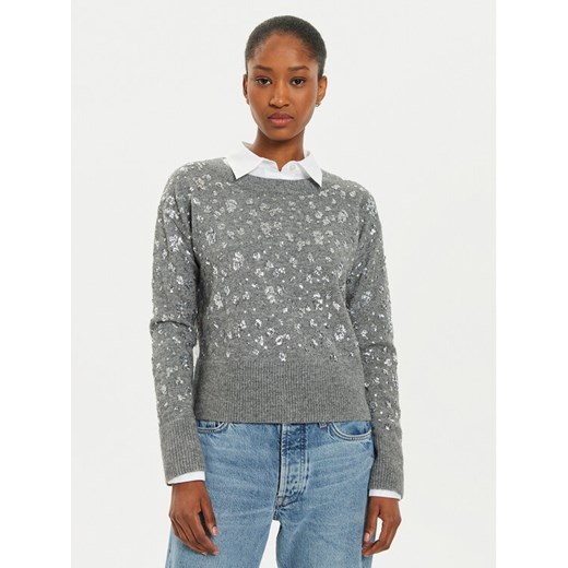 OUI Sweter 89197 1240107 Szary Relaxed Fit ze sklepu MODIVO w kategorii Swetry damskie - zdjęcie 182627717