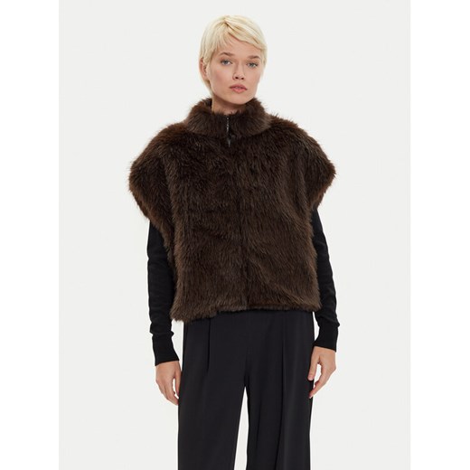 Haveone Bezrękawnik KLA-M017 Brązowy Loose Fit ze sklepu MODIVO w kategorii Kamizelki damskie - zdjęcie 182627748