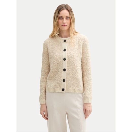 Tom Tailor Kardigan 1044068 Beżowy Regular Fit ze sklepu MODIVO w kategorii Swetry damskie - zdjęcie 182627768