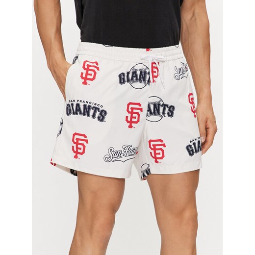 Champion Szorty plażowe 219885 Écru Short Fit ze sklepu MODIVO w kategorii Kąpielówki - zdjęcie 182628036