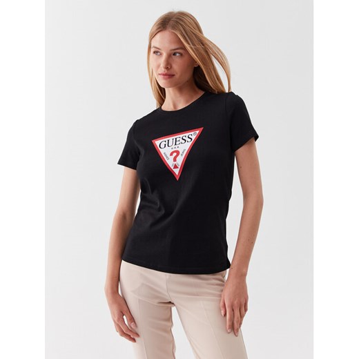 Guess T-Shirt W1YI1B I3Z14 Czarny Slim Fit ze sklepu MODIVO w kategorii Bluzki damskie - zdjęcie 182628065