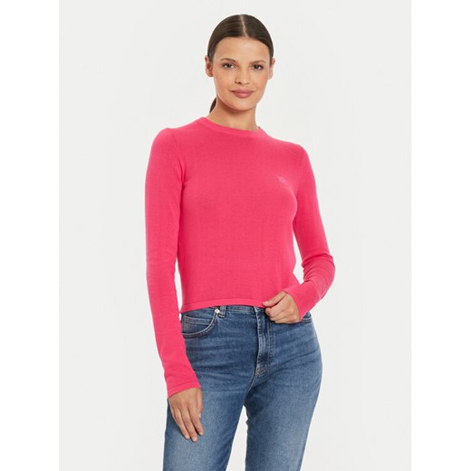 Hugo Sweter Scallia 50514296 Różowy Slim Fit ze sklepu MODIVO w kategorii Swetry damskie - zdjęcie 182628079