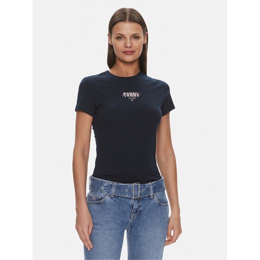 Tommy Jeans T-Shirt Essential DW0DW17839 Granatowy Slim Fit Tommy Jeans XXS MODIVO