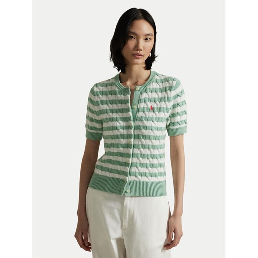 Polo Ralph Lauren Kardigan 211965757001 Zielony Slim Fit ze sklepu MODIVO w kategorii Swetry damskie - zdjęcie 182628236
