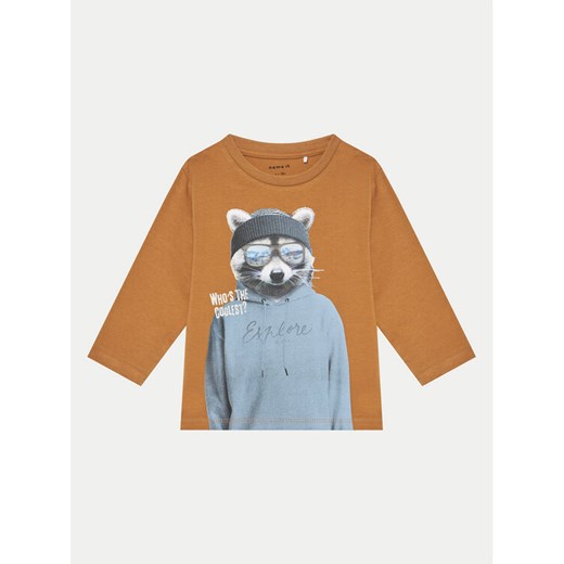 NAME IT Bluzka 13233694 Brązowy Relaxed Fit ze sklepu MODIVO w kategorii T-shirty chłopięce - zdjęcie 182628266