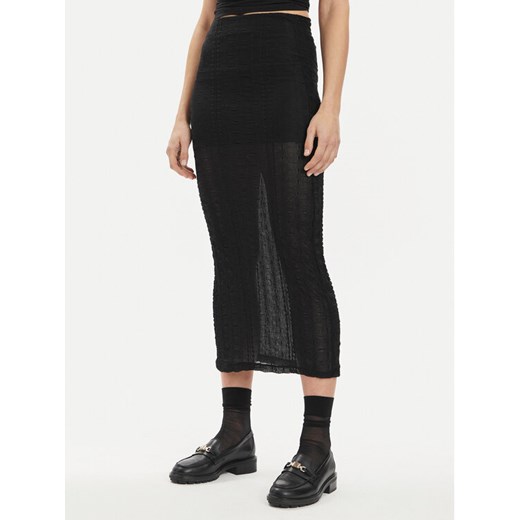 Gina Tricot Spódnica midi 21596 Czarny Regular Fit ze sklepu MODIVO w kategorii Spódnice - zdjęcie 182628267