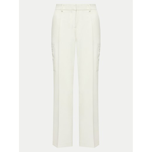 DKNY Spodnie materiałowe UB4PX263 Écru Regular Fit ze sklepu MODIVO w kategorii Spodnie damskie - zdjęcie 182628287