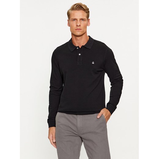 United Colors Of Benetton Polo 3089J3204 Czarny Regular Fit ze sklepu MODIVO w kategorii T-shirty męskie - zdjęcie 182628328
