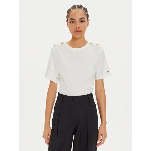 Tommy Hilfiger Bluzka WW0WW42907 Biały Regular Fit ze sklepu MODIVO w kategorii Bluzki damskie - zdjęcie 182628535