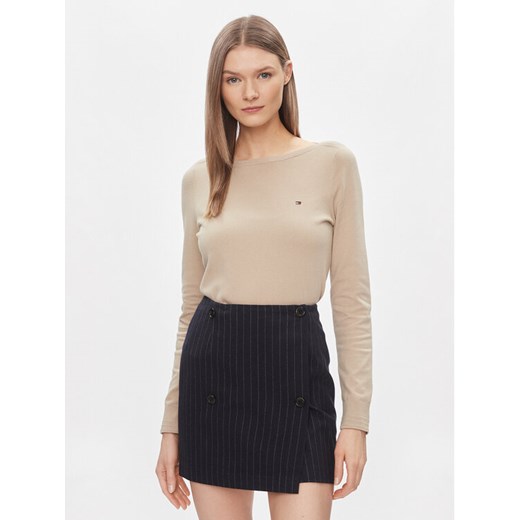 Tommy Hilfiger Sweter WW0WW40099 Beżowy Regular Fit ze sklepu MODIVO w kategorii Swetry damskie - zdjęcie 182628688