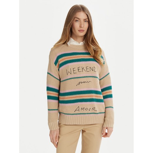 Weekend Max Mara Sweter Angus 2515361211 Beżowy Regular Fit ze sklepu MODIVO w kategorii Swetry damskie - zdjęcie 182628707