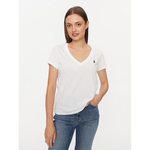 Polo Ralph Lauren T-Shirt 211902403001 Biały Regular Fit ze sklepu MODIVO w kategorii Bluzki damskie - zdjęcie 182628737