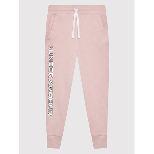 Under Armour Spodnie dresowe Ua Rival 1356487 Różowy Tapered Fit ze sklepu MODIVO w kategorii Spodnie dziewczęce - zdjęcie 182628766