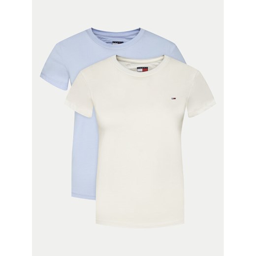 Tommy Jeans Komplet 2 t-shirtów DW0DW21366 Kolorowy Slim Fit ze sklepu MODIVO w kategorii Bluzki damskie - zdjęcie 182628778
