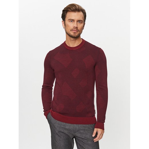 Boss Sweter Motivo DARK RED Bordowy Regular Fit ze sklepu MODIVO w kategorii Swetry męskie - zdjęcie 182628869
