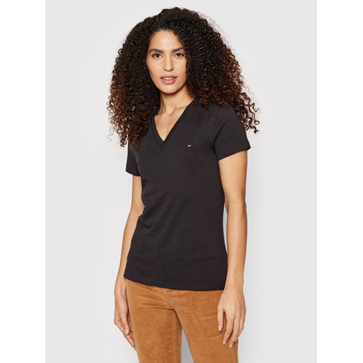 Tommy Hilfiger T-Shirt Heritage Tee WW0WW24969 Czarny Regular Fit ze sklepu MODIVO w kategorii Bluzki damskie - zdjęcie 182629056