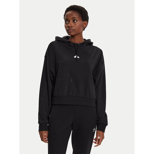 adidas Bluza Embroidered IT1521 Czarny Loose Fit ze sklepu MODIVO w kategorii Bluzy damskie - zdjęcie 182629347