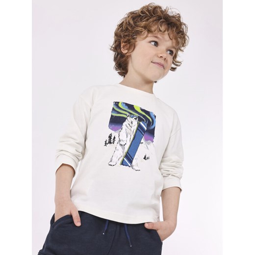 Mayoral Bluzka 4.038 Écru Regular Fit ze sklepu MODIVO w kategorii T-shirty chłopięce - zdjęcie 182629416