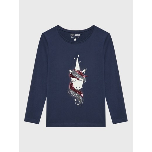 Blue Seven Bluzka 750703 Granatowy Regular Fit ze sklepu MODIVO w kategorii Bluzki dziewczęce - zdjęcie 182629426