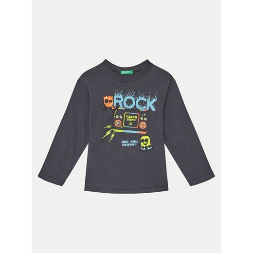 United Colors Of Benetton Bluzka 3ATNG10G7 Szary Regular Fit ze sklepu MODIVO w kategorii T-shirty chłopięce - zdjęcie 182629427