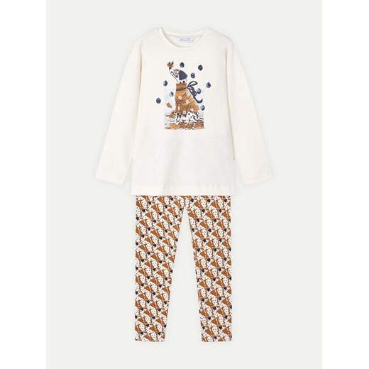 Mayoral Komplet bluzka i legginsy 4713 Beżowy Regular Fit ze sklepu MODIVO w kategorii Komplety dziewczęce - zdjęcie 182629447