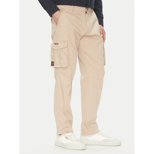 Aeronautica Militare Spodnie materiałowe 251PA1658CT3511 Beżowy Regular Fit ze sklepu MODIVO w kategorii Spodnie męskie - zdjęcie 182629467