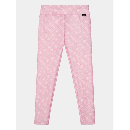 Guess Legginsy J4RB02 MC01P Różowy Slim Fit ze sklepu MODIVO w kategorii Spodnie dziewczęce - zdjęcie 182629475
