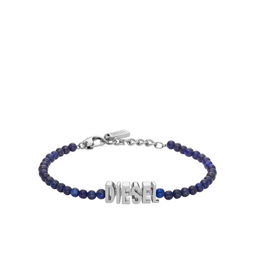 Diesel Bransoletka Blue Agate Beaded Bracelet DX1544040 Niebieski ze sklepu MODIVO w kategorii Bransolety - zdjęcie 182629539
