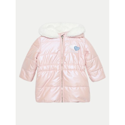 Guess Kurtka puchowa A4BL01 WGJC0 Różowy Regular Fit ze sklepu MODIVO w kategorii Kombinezony i kurtki - zdjęcie 182629609