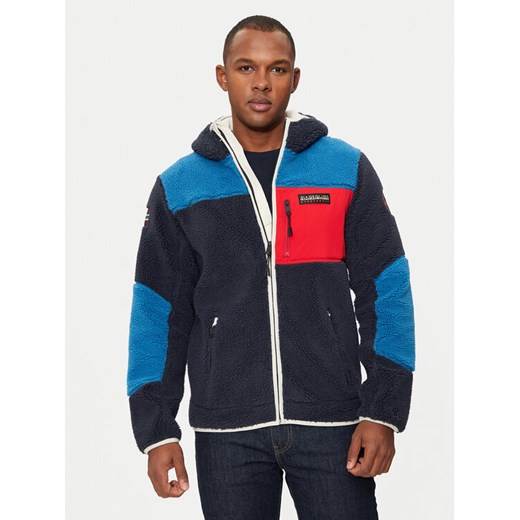Napapijri Polar Yupik NP0A4GNS Granatowy Regular Fit ze sklepu MODIVO w kategorii Bluzy męskie - zdjęcie 182629647