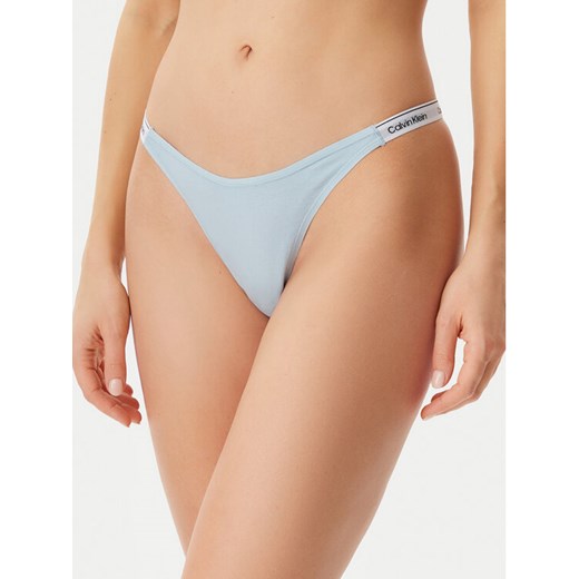 Calvin Klein Underwear Stringi 000QD5157E Błękitny ze sklepu MODIVO w kategorii Majtki damskie - zdjęcie 182629758