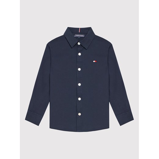 Tommy Hilfiger Koszula Solid Poplin KB0KB06965 M Granatowy Slim Fit ze sklepu MODIVO w kategorii Koszule chłopięce - zdjęcie 182629866