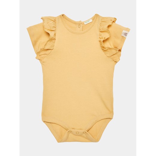 United Colors Of Benetton Body dziecięce 3P4ZAB00D Żółty Regular Fit ze sklepu MODIVO w kategorii Body niemowlęce - zdjęcie 182630026