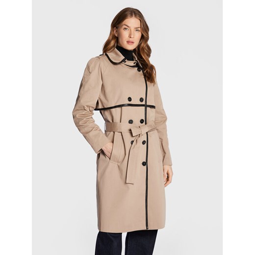 Bruuns Bazaar Trencz Portland Mina BBW2996 Beżowy Regular Fit ze sklepu MODIVO w kategorii Płaszcze damskie - zdjęcie 182630027