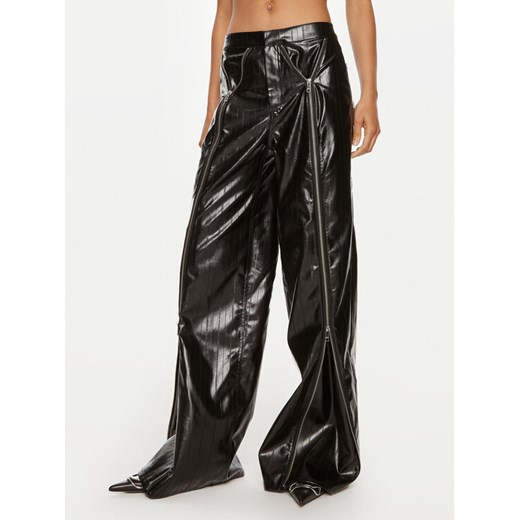 ROTATE Spodnie z imitacji skóry Dixie 112960100 Czarny Wide Leg ze sklepu MODIVO w kategorii Spodnie damskie - zdjęcie 182630119
