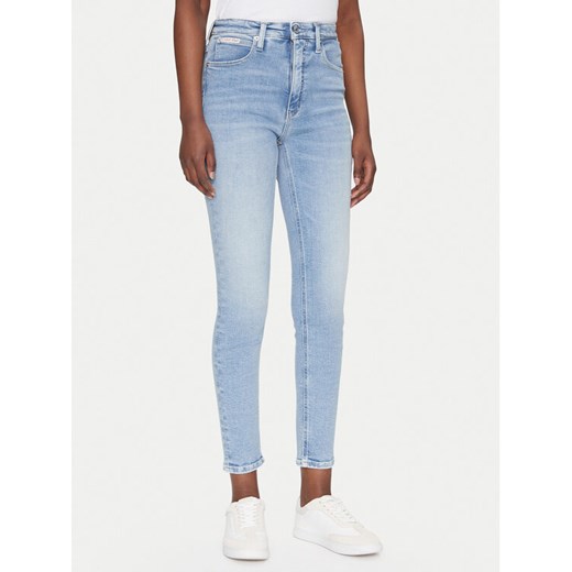Calvin Klein Jeans Jeansy J20J225141 Niebieski Skinny Fit ze sklepu MODIVO w kategorii Jeansy damskie - zdjęcie 182630137
