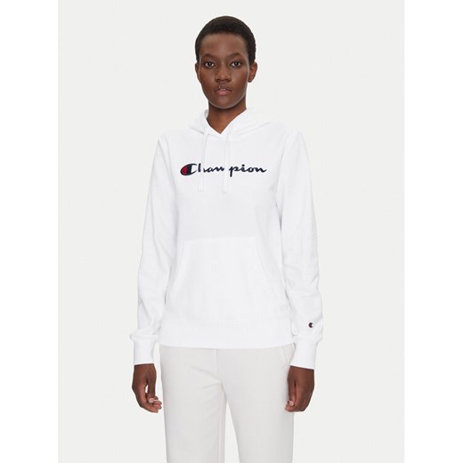 Champion Bluza Slim Big Logo 118097 Biały Regular Fit ze sklepu MODIVO w kategorii Bluzy damskie - zdjęcie 182630159