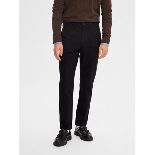 Selected Homme Chinosy 16090139 Czarny Slim Fit ze sklepu MODIVO w kategorii Spodnie męskie - zdjęcie 182630215