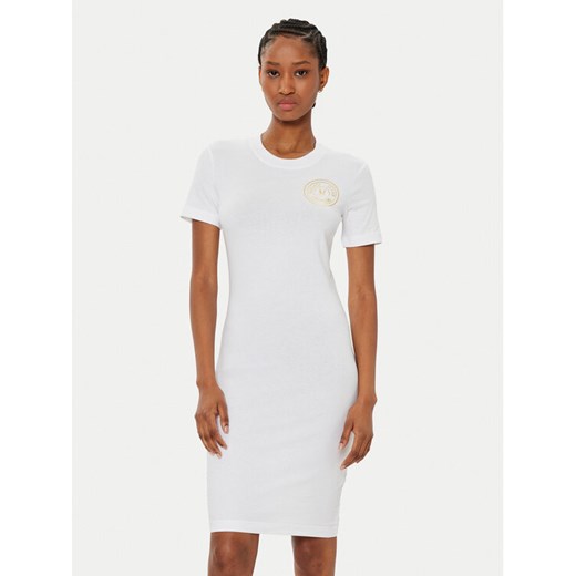 Versace Jeans Couture Sukienka codzienna 78HAOT00 Biały Slim Fit ze sklepu MODIVO w kategorii Sukienki - zdjęcie 182630426