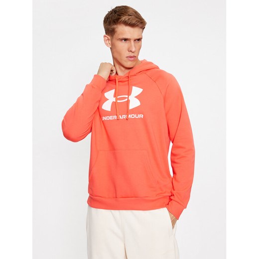 Under Armour Bluza Ua Rival Fleece Logo Hd 1379758 Czerwony Loose Fit ze sklepu MODIVO w kategorii Bluzy męskie - zdjęcie 182630449